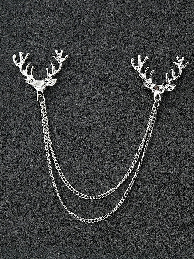 Pins Men's Alloy Reindeer – Elegant Christmas Collar