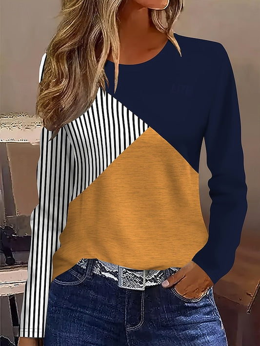 Women's T Shirt Print Graphic Geometric Color Block Vintage