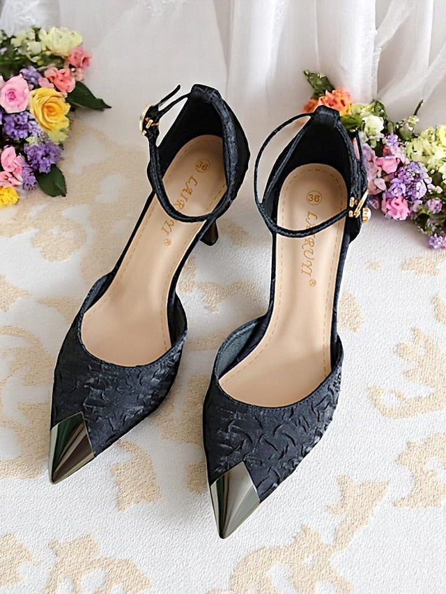 with Beige Women's Pointed Toe Gold Heels Satin and Accents