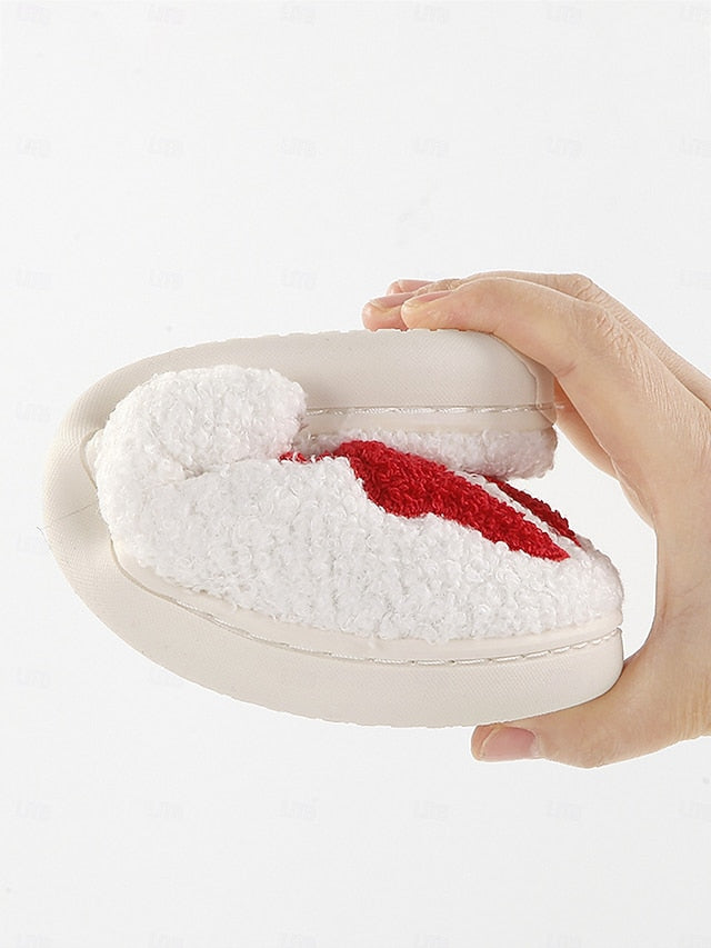 with Women's Bowknot Soft Slippers Red White - and Design