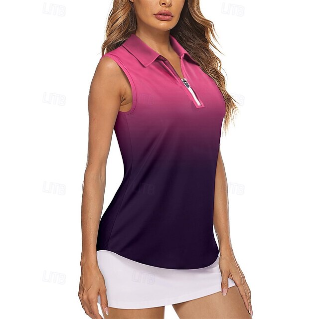 Women's Gradient Sport Shirt Golf Polo Shirt Tennis Shirt