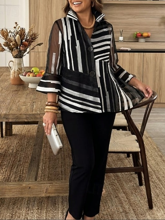 Women's Shirt Two Piece Sets Pants Sets Long Sleeve Shirt