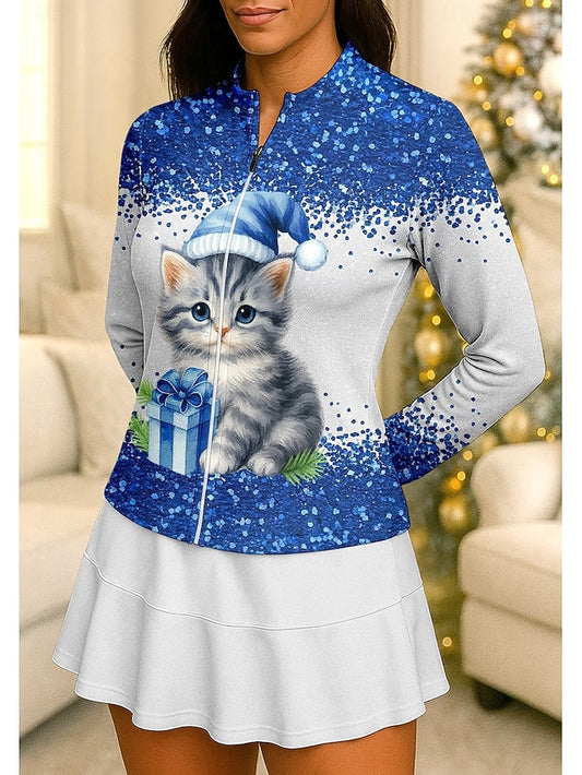 Women's Animal Cat Sport Shirt Tennis Shirt Tennis Top Long