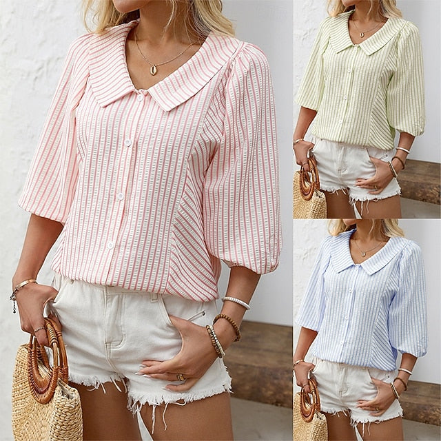 Women's Shirt Casual Shirt Button Up Shirt Blouse Buttons