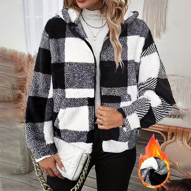 Women's Fleece Jacket Winter Coat Thick Warm Zip Up Long