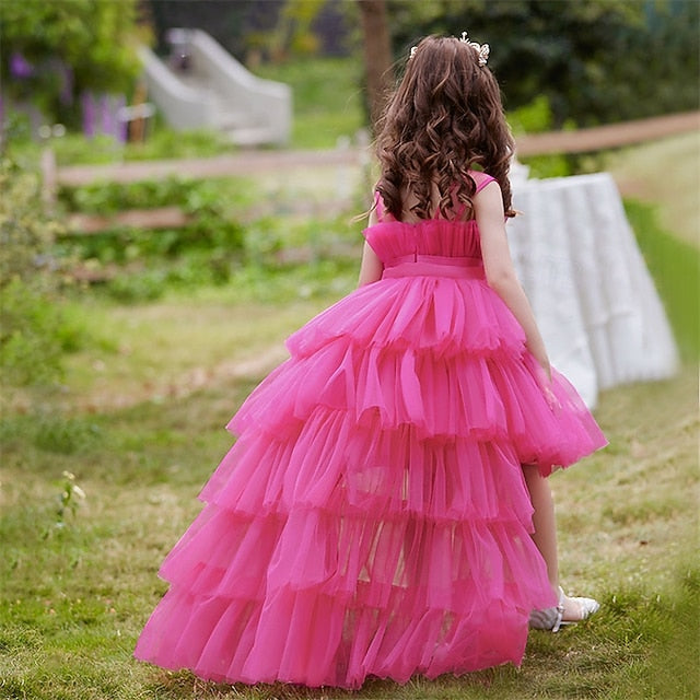Girls' Sleeveless Performance Solid Dress Party Color Kids