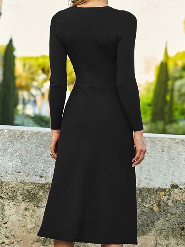 Women's Midi Dress Black Dress Casual Dress Cocktail Dress