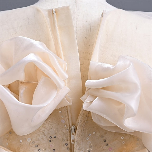 Dress Party Solid Girl Kids Color Flower Girls'