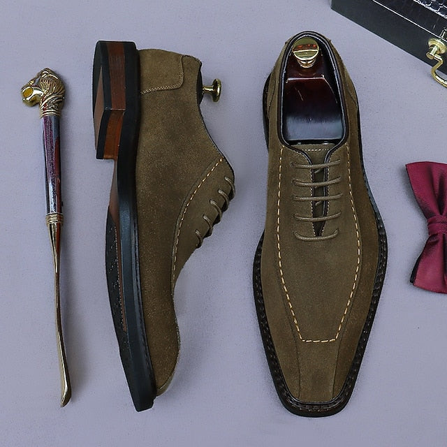 Shoes Genuine Leather Men's - Suede Cowhide Classic Derby