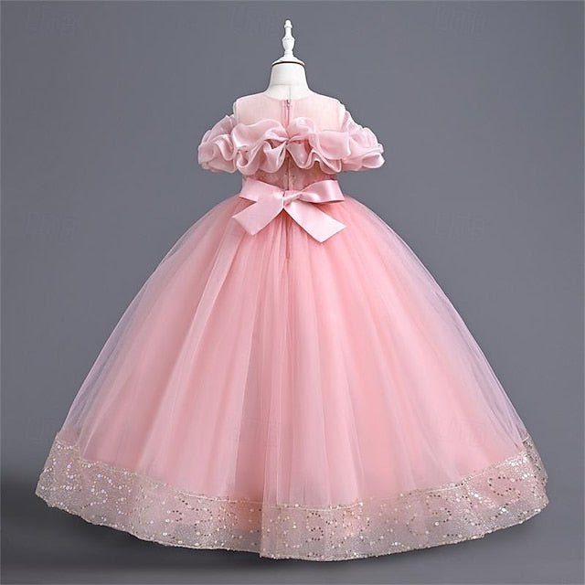 Solid Girl Color 3D Dress Party Flower Girls'