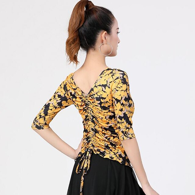 Latin Dance Ballroom Dance Top Printing Women's Training