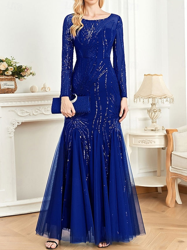 Floor Neck Elegant Bride the Party Crew of Dress Mother