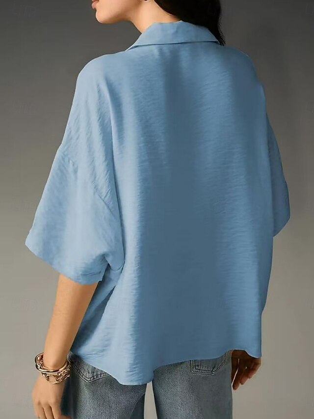 Women's Shirt Blouse Plain Stylish Classic Modern Short