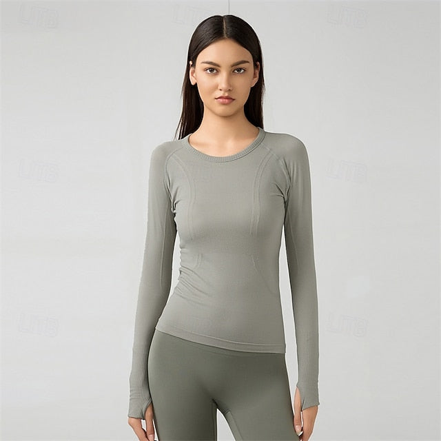 Women's Sports shirts pilates top Sports Top Crew Neckline