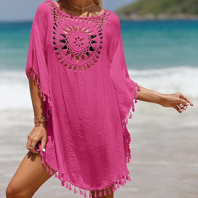 Women's Swimwear Cover Up Swim Dress Swimsuit Crochet