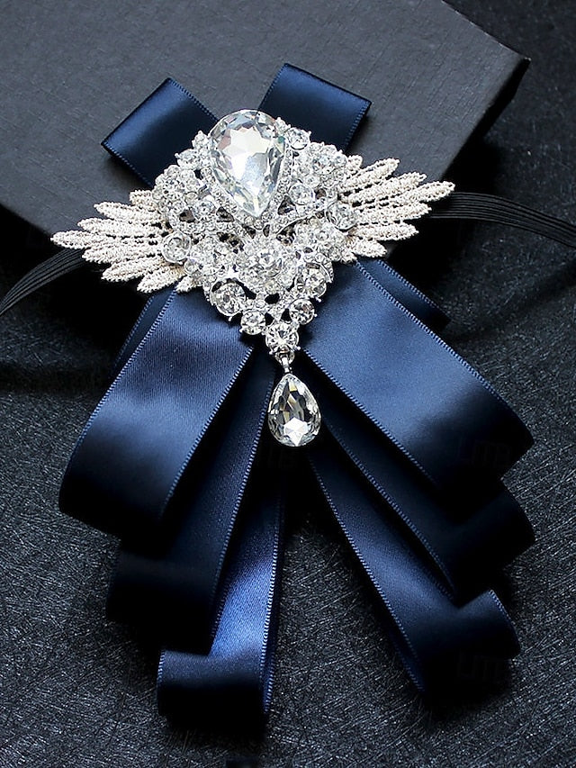 Crystal Ribbon - Luxury Elegant Pin Men's Brooch Tie Bow