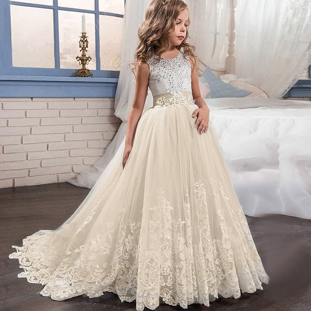 Flower Girls' Girl Dress Wedding Kids Sleeveless