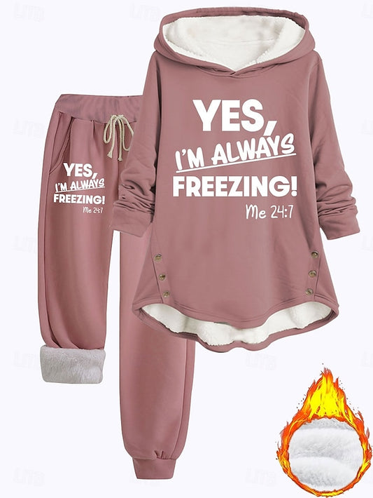Women's 2 Pieces Loungewear Set Hoodie and Joggers Casual