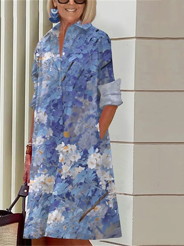 Women's Midi Dress Shirt Dress Casual Dress Fashion Modern