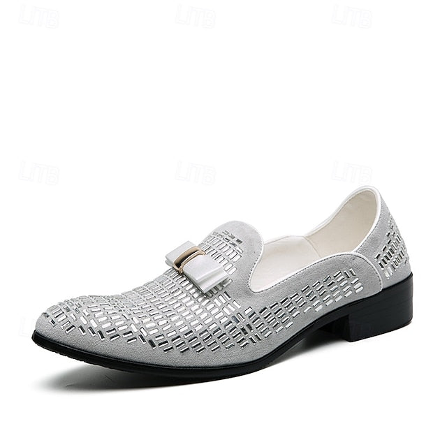 – Prom Monk Silver Elegant Strap Men's and Woven Loafers