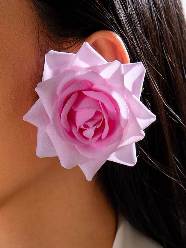 Floral Oversized Women's - Statement Earrings Drop Flower