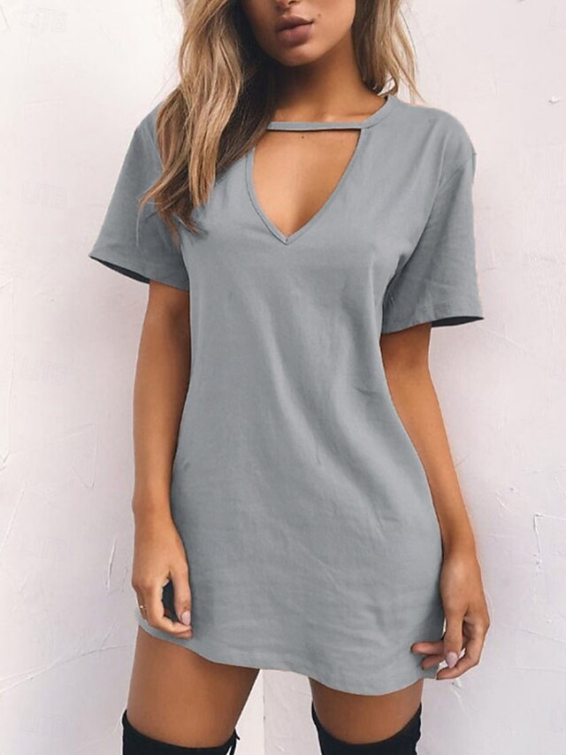 Women's Mini Dress T Shirt Dress Tee Dress Summer Dress