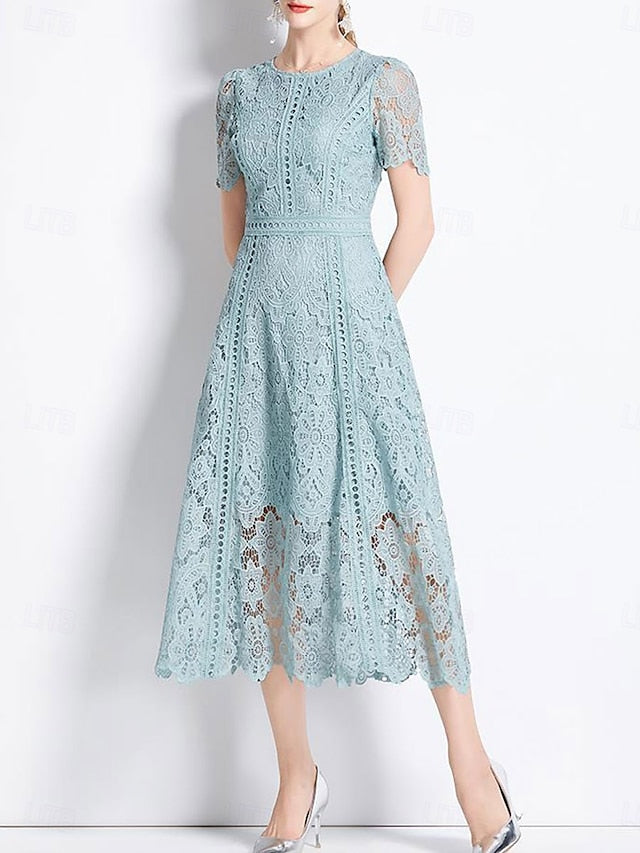 Dress Elegant Length of Crew Tea the Bride Neck Mother