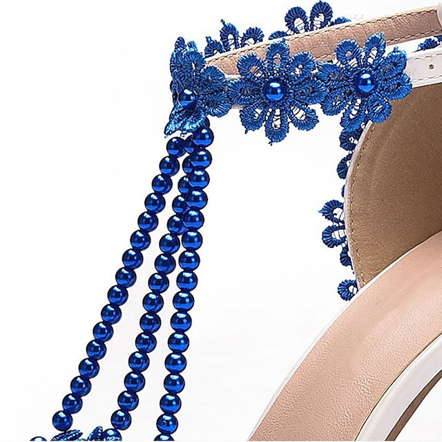 Shoes Heel Lace High Women's Bridal Pointed Wedding