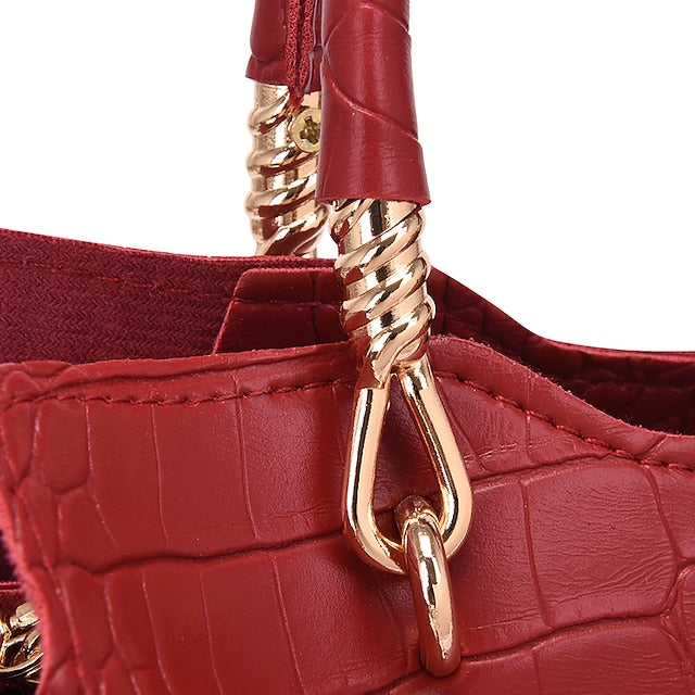 Tasche Leder Ausgehen Damen Set PU Geldbörse Büro Pcs 3