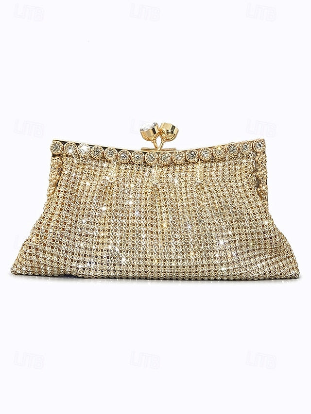 Vintage Sage Clutch Purse – Rhinestone Women's Green