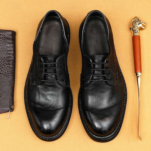 Clean Goodyear Derby with Shoes Leather and Welt Men's Tan