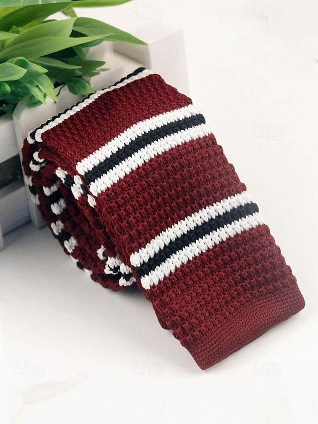 Neck Tie Stylish Woven Stripe - Christmas Men's Knit