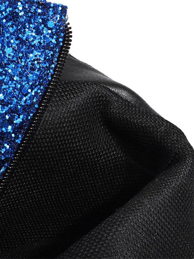 Sparkly High Boots Women's Heel Red Glitter Ankle –