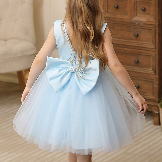 Wedding Dress Color Solid Sleeveless Party Kids Girls'