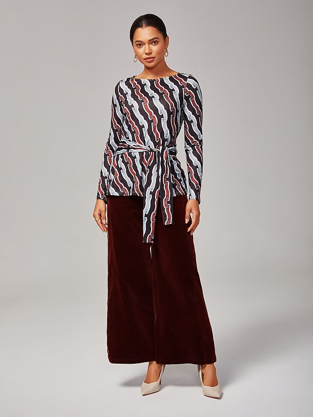 Ripple Print Stretch Off - Shoulder Top