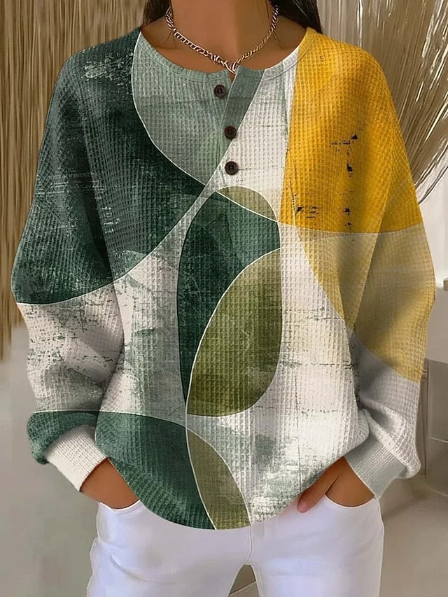 Women's Pullover Sweatshirt Graphic Geometric Elegant