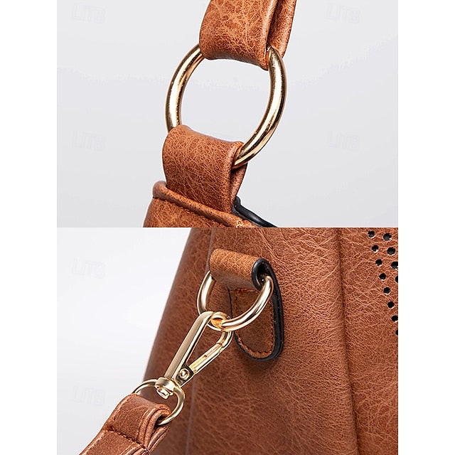Set Damen Ledertasche Hobo mit passender Geldbörse Kunstleder