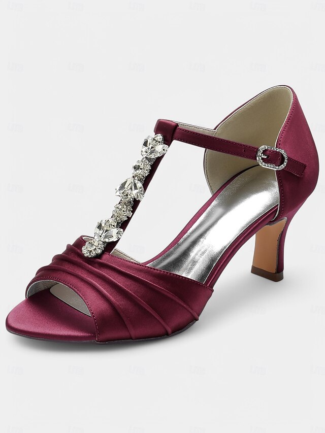 Detail Bridal Crystal Open-Toe Satin with – White Heels