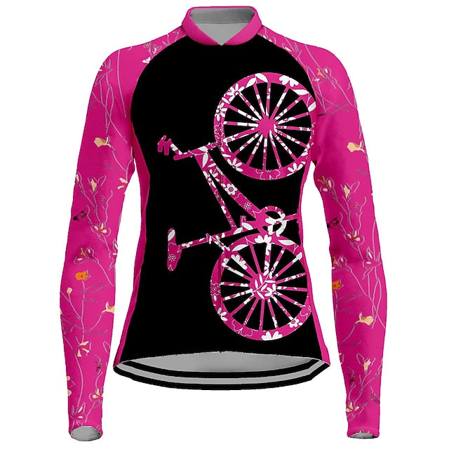 Women's Cycling Jersey Graphic Funny Long Sleeve Bike