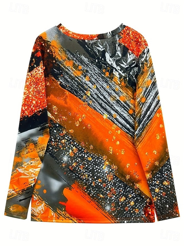 Women's T Shirt Print Graphic Geometric Geometry Vintage