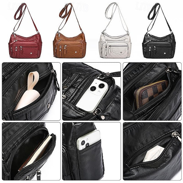 Leder Mehrere frauen mit Tasche Gesteppte Crossbody Faux