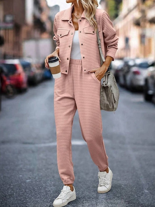 Women's Pants Sets Bolero Top Long Sleeve Shirt Collar