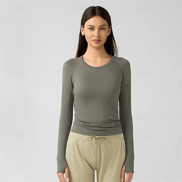 Women's Sports shirts pilates top Sports Top Crew Neckline