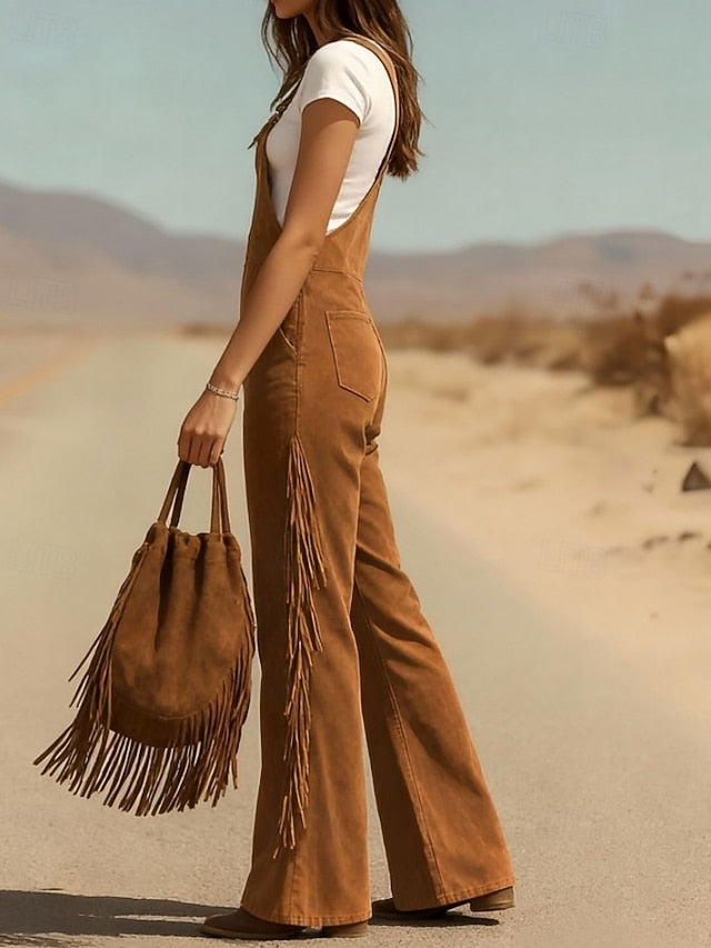 Women's Cargo Pants Wide Leg Bib Tights Overalls Fashion