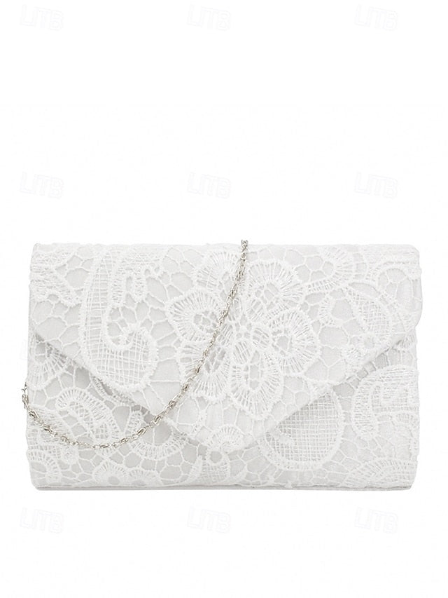 Clutch Bag with Lace Women's Evening Chain Strap