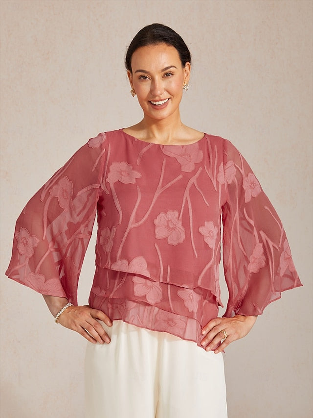 Women's Lace Shirt Blouse Dressy Tops Chiffon Tops