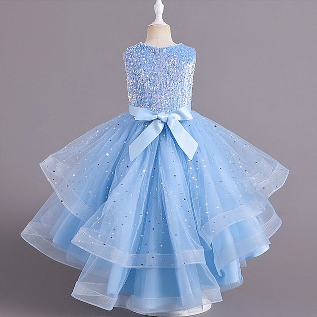 Kids Dress Girls' Solid Sleeveless Color Party