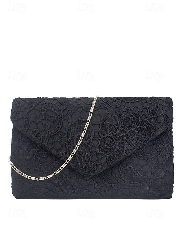 Clutch Bag with Lace Women's Evening Chain Strap