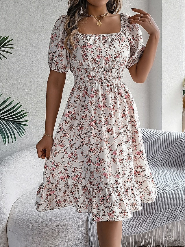 Women's Midi Dress A Line Dress Milkmaid Dress Midi Dress