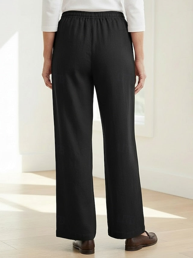 70% Linen Women's Linen Pants Culottes Wide Leg Wide Leg